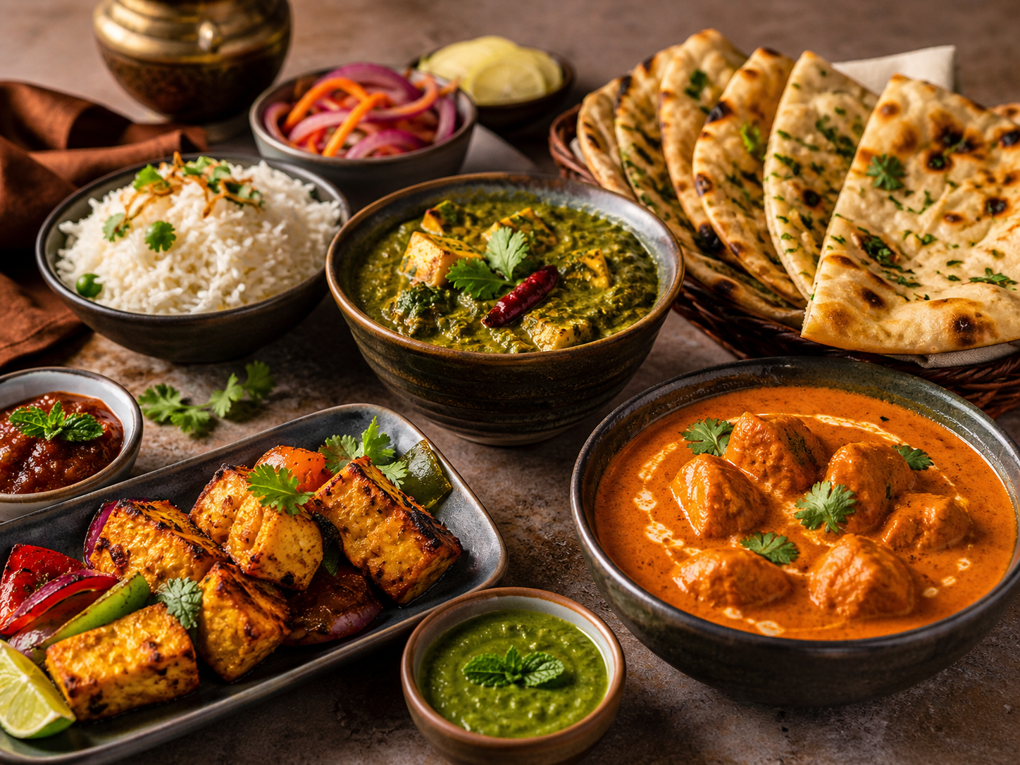 Indian cuisine food spread